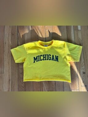 Michigan Yellow Cropped Baby Tee